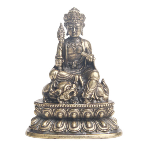Brass Manjushri Bodhisattva Buddha statue tabletop ornaments copper sculpture religious worship statues handicrafts antiques old copper wholesale