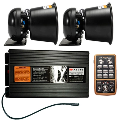 Wireless car alarm with Car horn/tweeter - as940n-host-round-speaker-set-12v