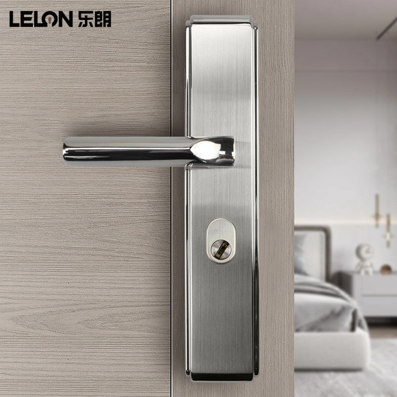 Cerradura de puerta antirrobo de acero inoxidable cerradura de mano de dibujo de doble velocidad de doble movimiento perilla de puerta antirrobo cerradura de panel de puerta