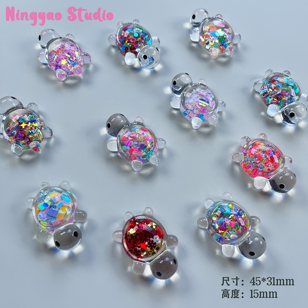 giant turtle handmade diy acrylic high-permeability keychain bag pendant trendy play car desktop ornaments