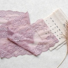 Elastic lace black and white five-leaf flower edge hem with center opening, lingerie set wrap top fashion DIY lace wholesale accessories