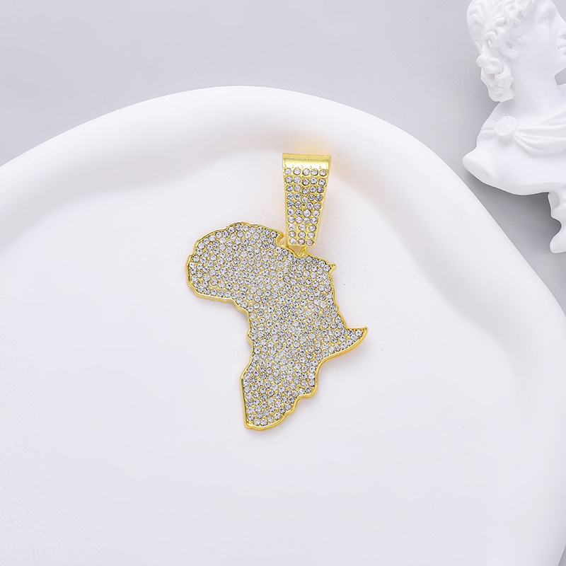 Personalised Cuban Chain Map Pendant Necklace For Men Elegant_voghion.com