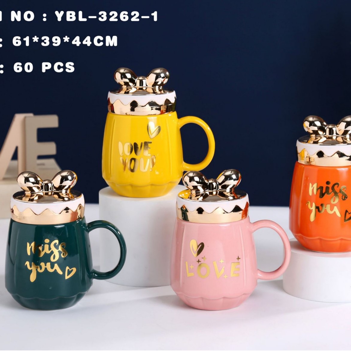 Yiwu esmalte espejo taza de visualización taza de cerámica con tapa nórdico espejo de dibujos animados taza conjunto festival regalo comercio exterior