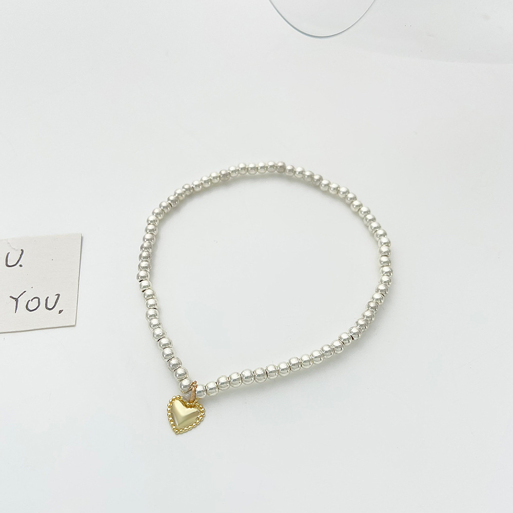 Fashion Simple Heart-shaped Womenu0027s Handmade Beaded Copper Bracelet
