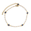 Ankle bracelet from pearl, fashionable beach chain, European style, simple and elegant design, wholesale