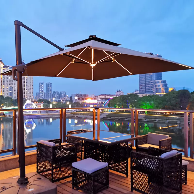 户外遮阳伞庭院专用 罗马伞设计露台防晒 摆摊露天大伞棚别墅庭院