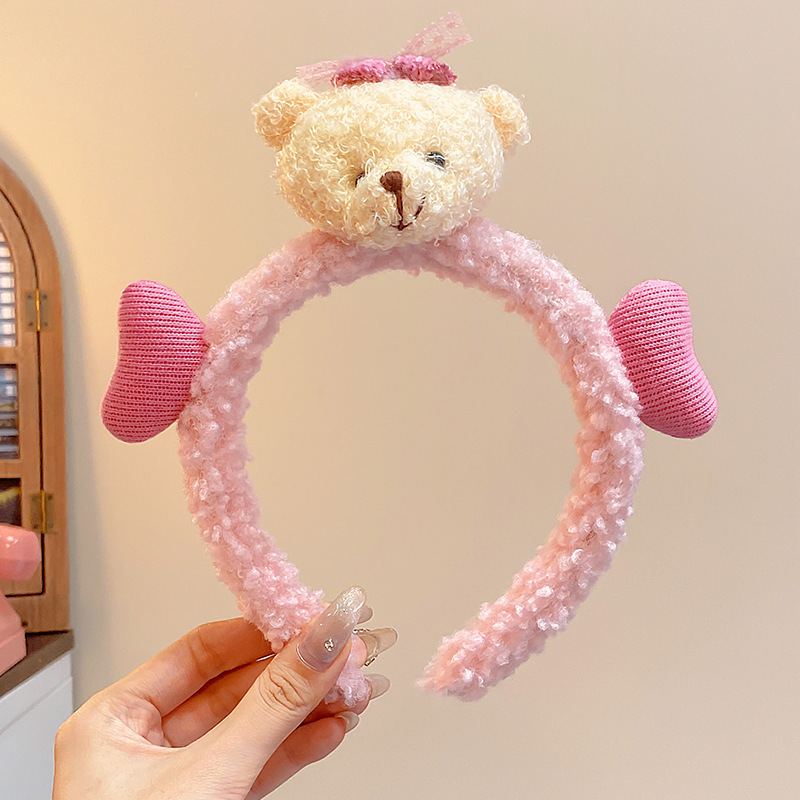 Internet celebridad mismo estilo orejas de conejo diadema Corea del Sur internet celebridad linda muñeca de dibujos animados horquilla diadema de felpa lavado de cara banda de pelo