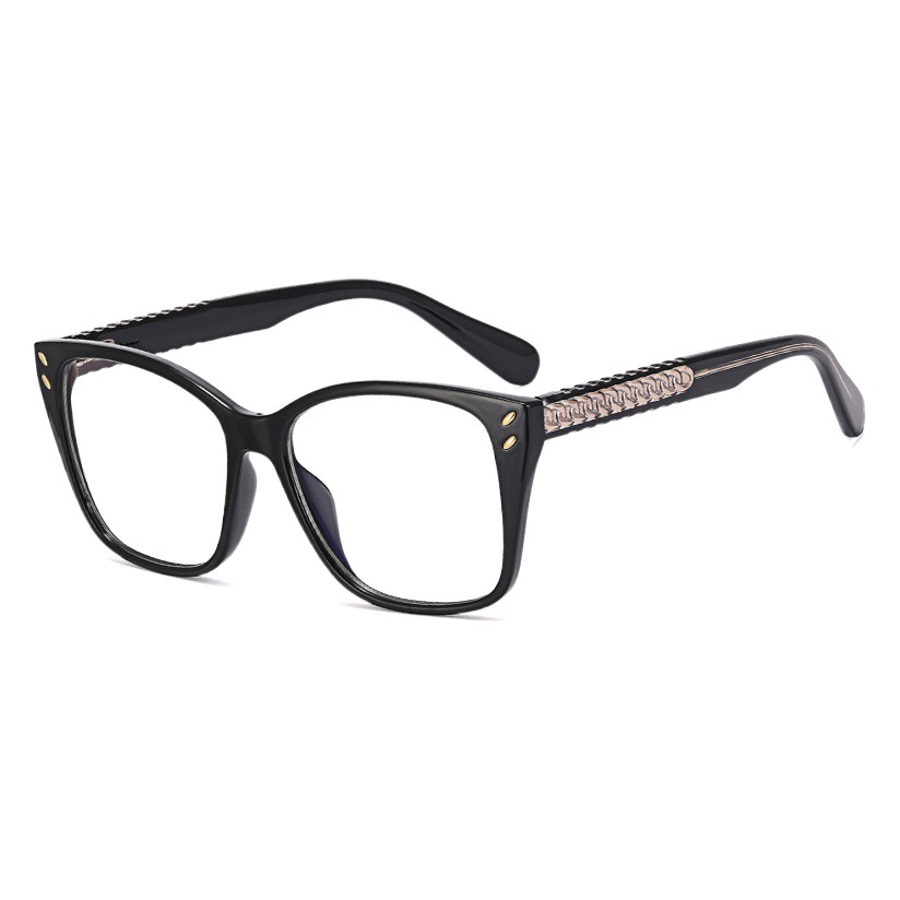 82044 nuevas gafas cuadradas de dos colores gafas de moda anti-azul gafas de luz simples gafas lisas TR Marco de inserción
