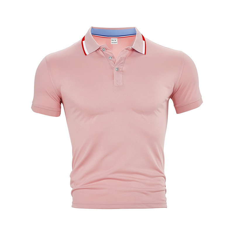 Europa y Estados Unidos transfronterizos hombres camisas de polo de manga corta Amazon de verano deportivo casual de color sólido con solapa de secado rápido camisa de polo