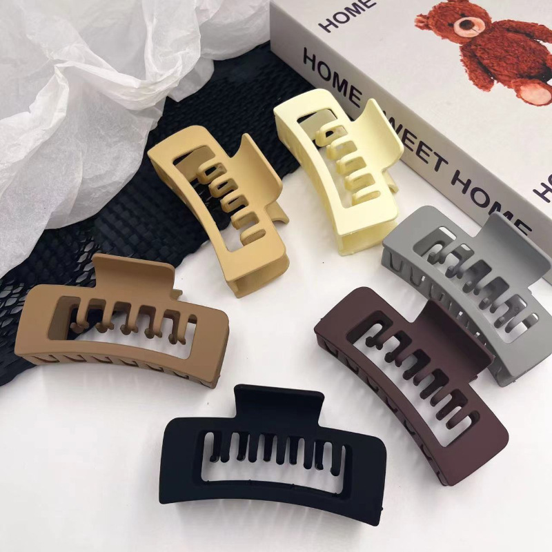 Meilade curry multi-diente cuadrado abrazadera de agarre esmerilado cabello grande cabello de mujer cabello de tiburón abrazadera para el cabello