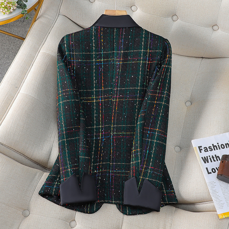 Women's Clothing Black and white plaid fashion small fragrance style tweed shorts suit women's small suit suit west_voghion.com