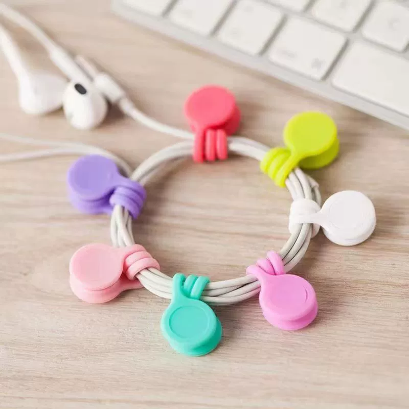 The headset magnetic winding wire charging cable header wire thread multi -purpose strong magnetic data cable storage device