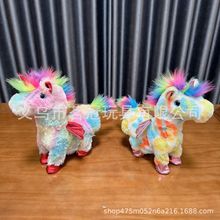 跨境新品幻彩马电动毛绒儿童玩具仿真天使独角马电子宠物玩偶玩具