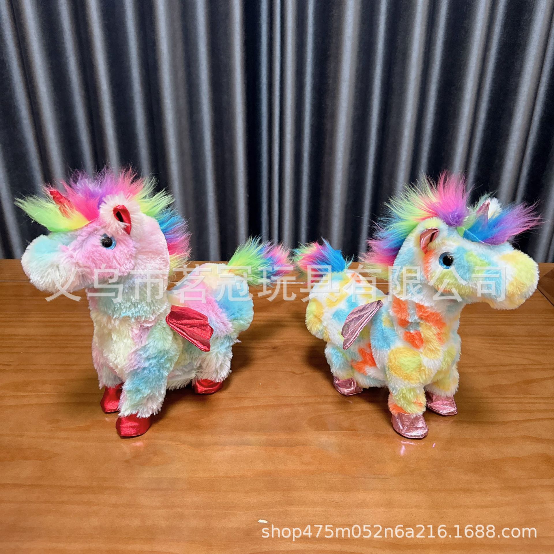 跨境新品幻彩马电动毛绒儿童玩具仿真天使独角马电子宠物玩偶玩具