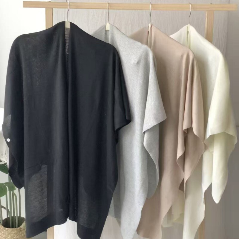 Sun Protection Loose Button Knitted Shawl 2025 Spring, Summer and Autumn Thin Super Fairy Style Long Blouse Travel Pure Color