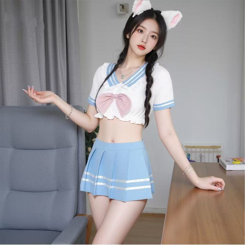 Jinuo Plus-Size Waist-Exposing Two-Piece J K Uniform Set in Pure Desire Girl Style Jinuo Plus-Size Waist-Exposing Two-Piece J K Uniform Set in Pure Desire Girl Style