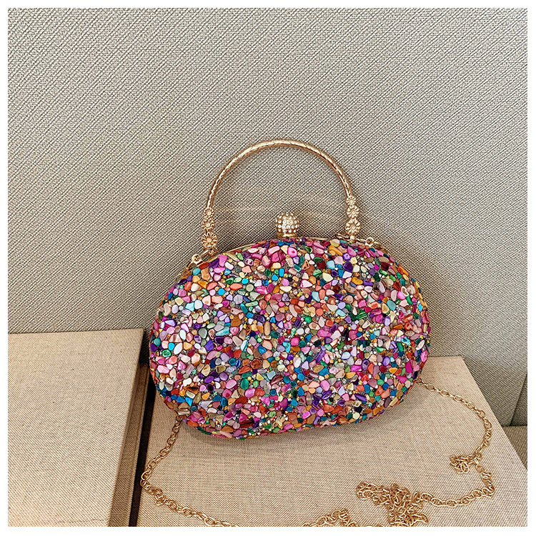 Bolsa de cena de diamantes transfronterizos mayorista de damas bolsa de cena de diamantes oval bolsa de fiesta de lujo bolsa de mano boda