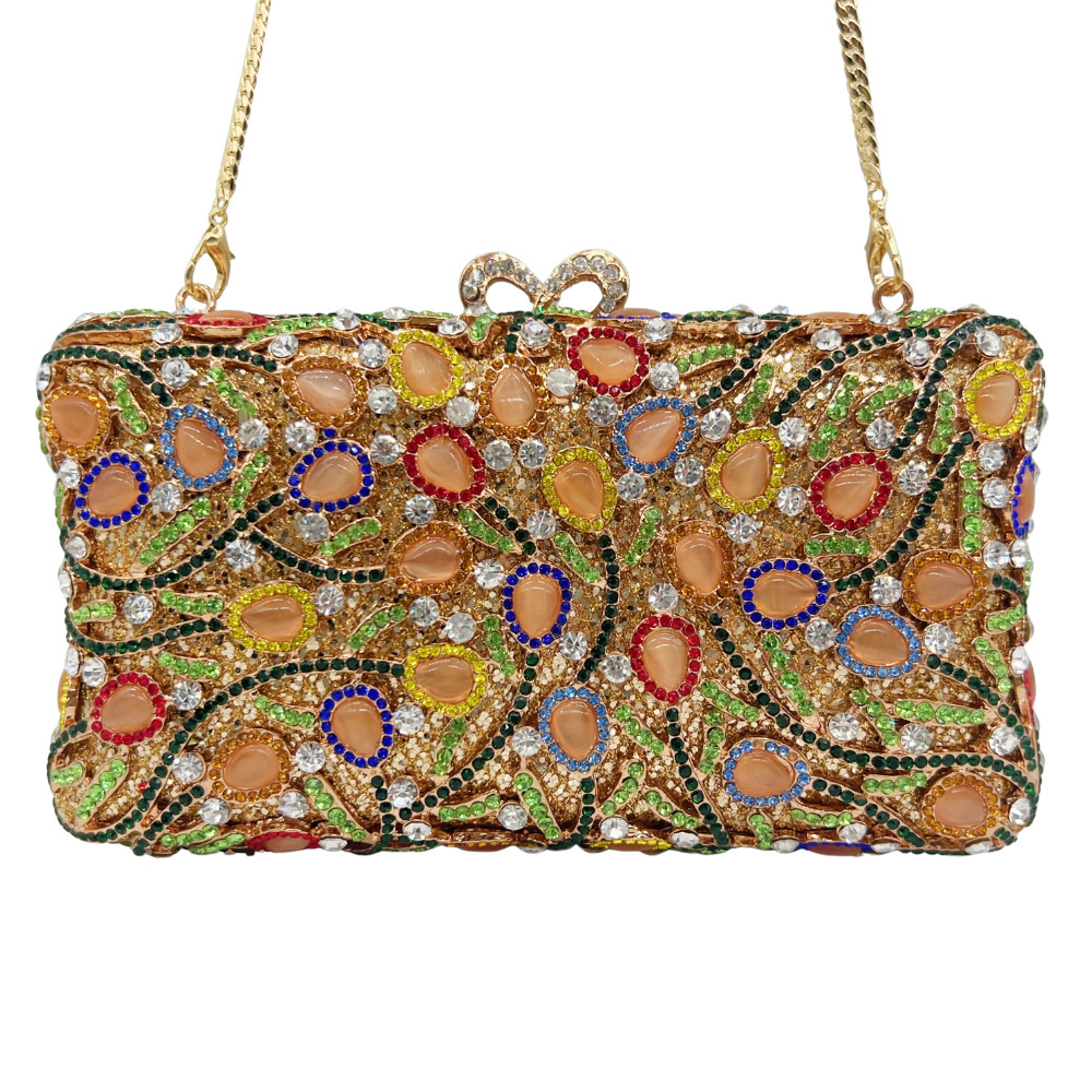 Bolsa de noche de piedra ojo de gato bolsas de cena de diamantes hueco bolsas de mano de diamantes bolsas de banquete nuevas