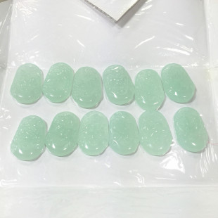 Factory wholesale Jade quartzite jade beans Green imitation jadeite mixed stone zodiac sign pendant pendant