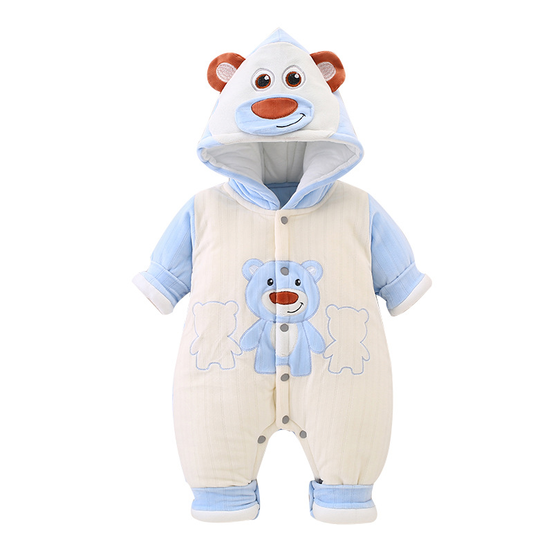 Otoño e invierno ropa de bebé algodón y engrosamiento cálido 260g mono recién nacido masculino y femenino ropa de bebé mameluco