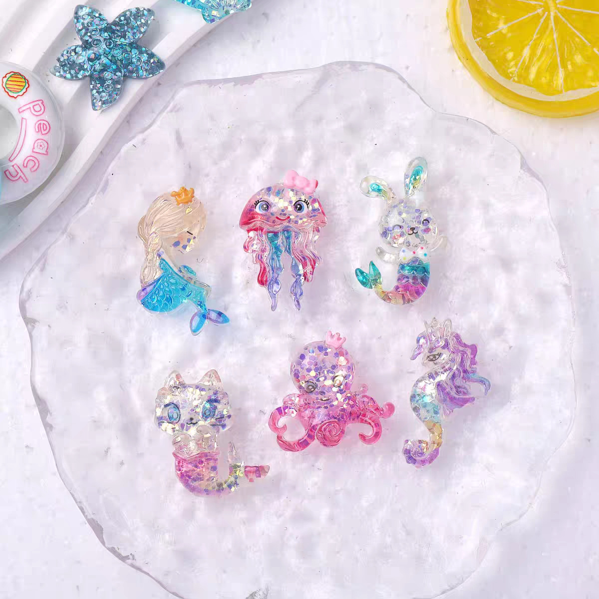 New Resin Cute Marine Series Patch Children's Hair Accessories Accessories Hairpin Hairband Necklace Bow