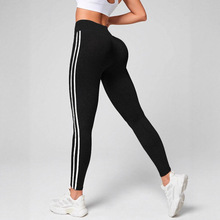 跨境时尚撞色打底裤女羊绒休闲裤女长款高腰收腹翘臀加厚加绒棉裤