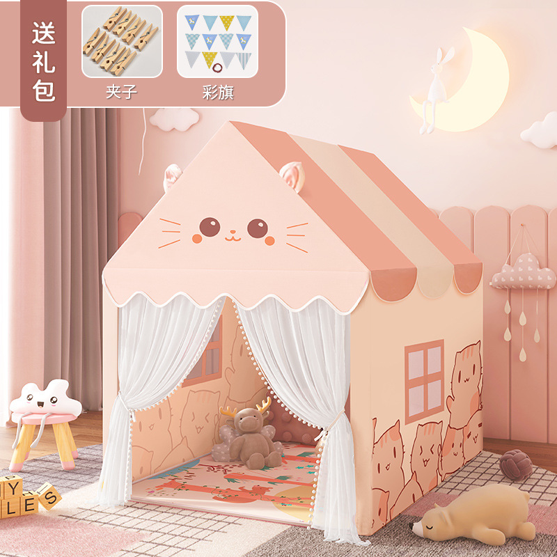 Gatos infantiles juegos de madera sólida en el interior castillo cama separada juguetes para niños y niñas al por mayor