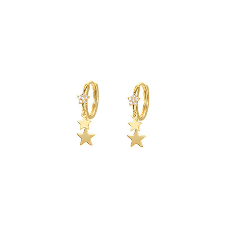2025x nuevos aretes de diseño de tendencia en aretes personales de estilo femenino simple colgante de diamante estrella de aretes bordilla