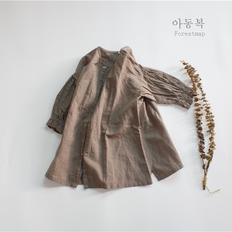 秋季儿童衬衫韩版女童衬衣纯色中长款九分袖男童上衣男童衬衣夏