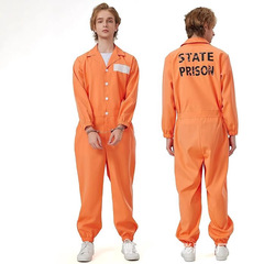 ハロウィン cos 囚人コスチューム囚人服刑務所制服囚人スーツオレンジワンピース囚人服