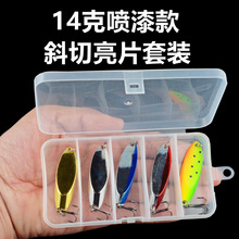 14克喷漆款斜切套装远投亮片路亚饵组合翘嘴水蛭假饵套装海淡水用