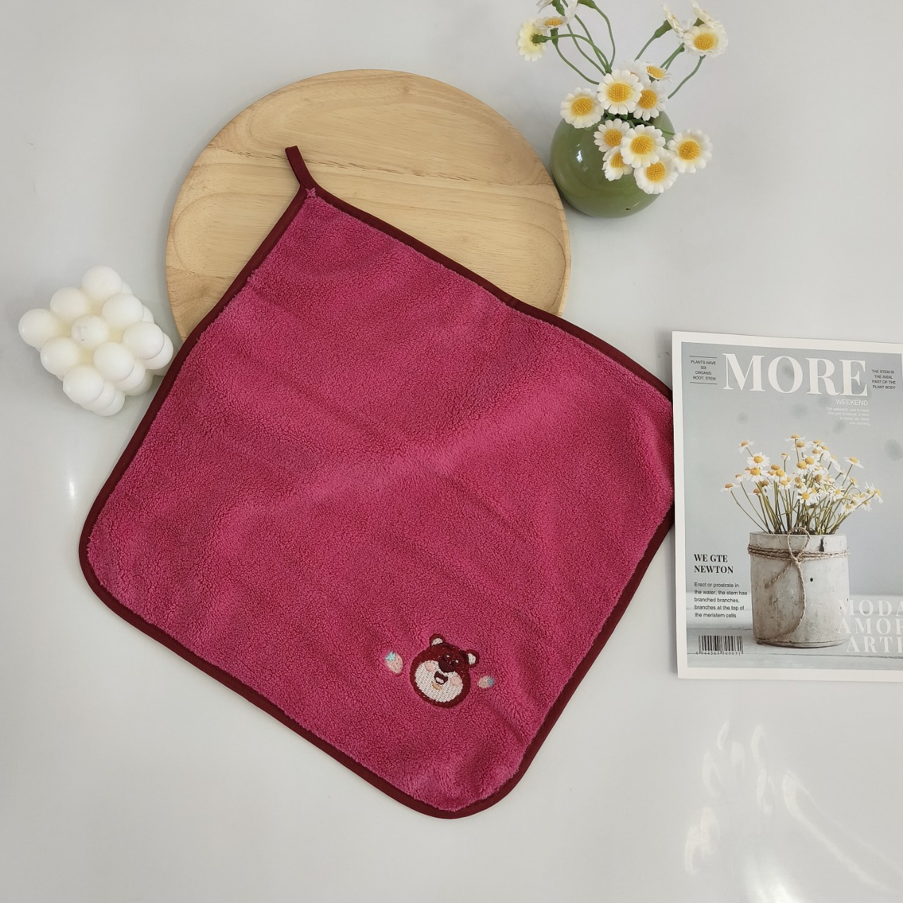 Toalla cuadrada para bebés bordada caricatura coral toallas de peluche absorbente suave secado rápido toallas de lavado de la cara para jardín de infantes