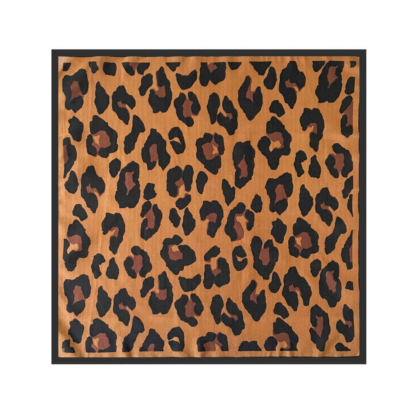 Leopard Print Herringbone Cotton Mini Square Scarf For Women_voghion.com