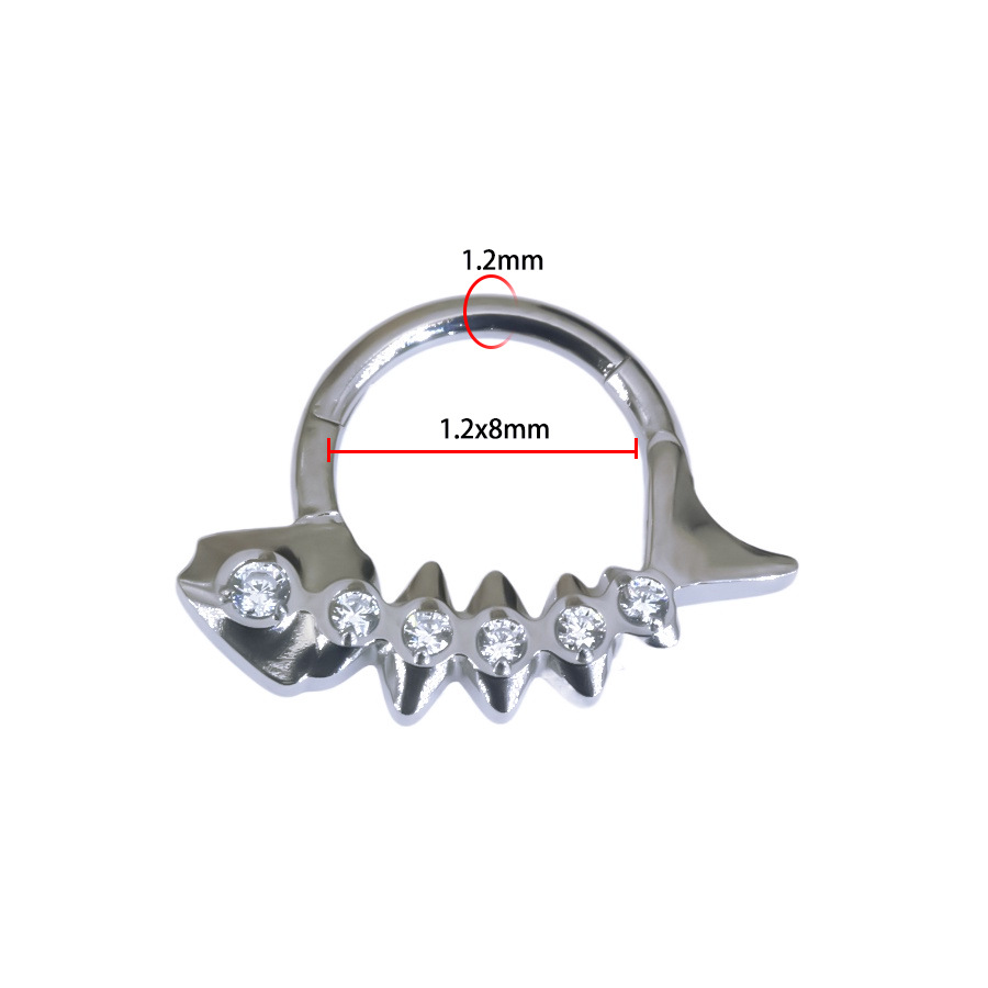 Titanium Diamond Fishbone Nose Piercing Stud Jewelry_voghion.com