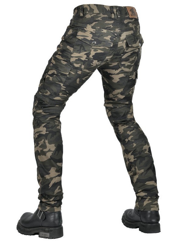 Directo de fábrica herramientas de camuflaje multi-Bolsa de la motocicleta pantalones vaqueros de la motocicleta de los hombres elásticos resistentes a la caída pantalones cortos