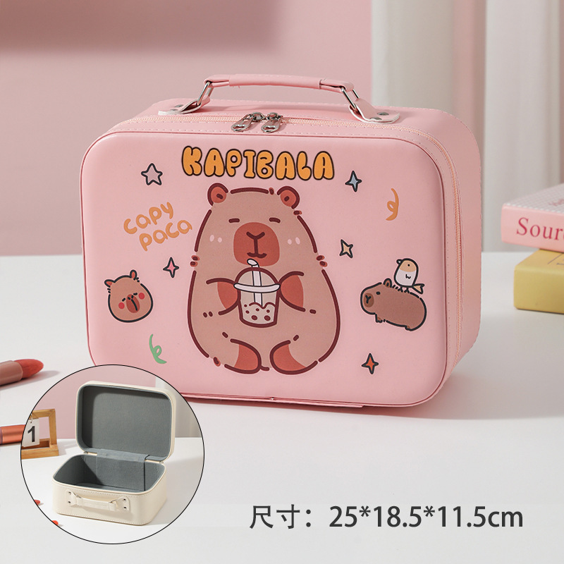 Caja de maquillaje de gran capacidad, bolsa de maquillaje portátil, caja de almacenamiento portátil, diseño de nicho de cosméticos multifuncional