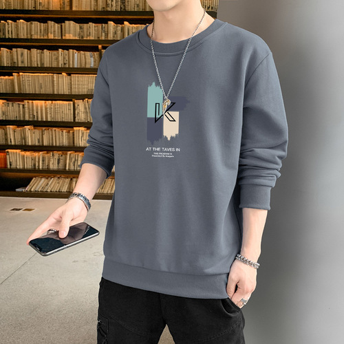 New autumn spring long-sleeved T-shirt men's sweatshirt bottoming shirt men's round neck pullover sweatshirt for men