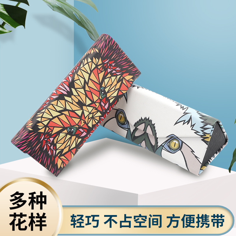 Folding Glasses Case Owl Creative Handmade Triangular Myopia Glasses Storage Box Supports Custom Sunglasses Folding Glasses Case Owl Creative Handmade Triangular Myopia Glasses Storage Box Supports Custom Sunglasses