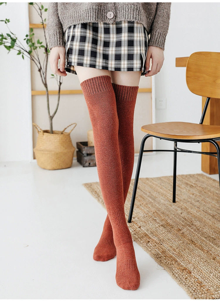 Keep warm knee socks, demi-season fleece towel, high boots