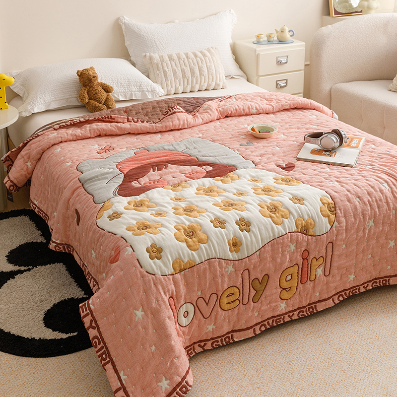 Huayuemian [10-layer cotton cloud yarn - super soft and moisture-absorbent] / 150x200cm multifunctional cotton single blanket about 1.5kg