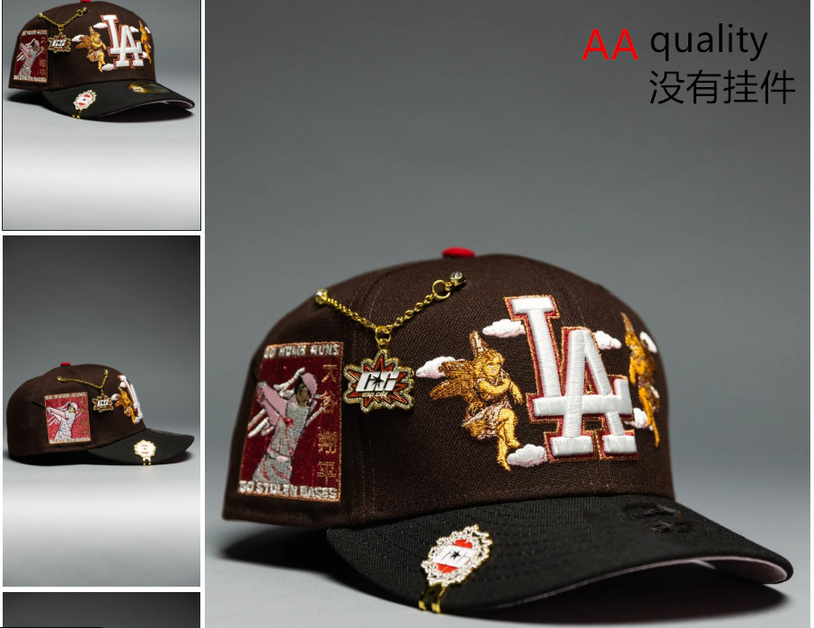 Comercio exterior transfronterizo al por mayor 2026 AA gorra de boca de pato bordado tridimensional ajustable gorra de hip-hop Yankees Dodgers