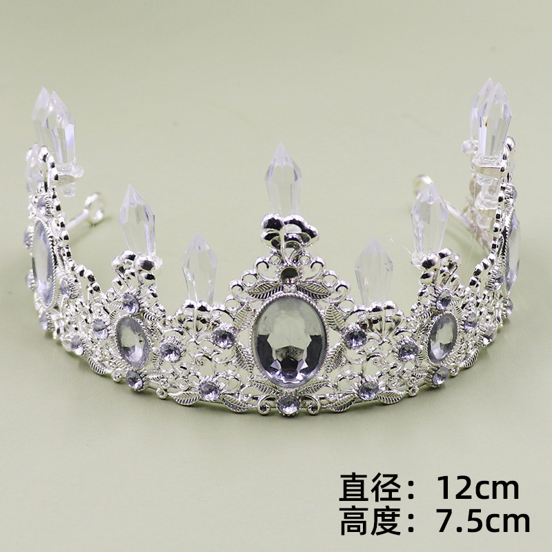 Ventas calientes de corona de cumpleaños de la reina torta decoración horneado adornos de perlas redondas flores de novia corona al por mayor