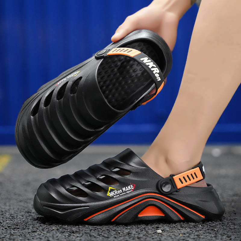 Zapatos de verano para hombres, zapatillas de cabeza de bolsillo para hombres, sandálias antideslizantes, tamaño 46 zapatillas de playa casuales.