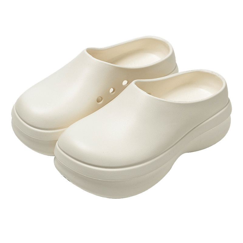 Zapatos de chef para hombres y mujeres, suela gruesa, pantuflas de Baotou aumentadas, EVA, suela blanda cómoda, zapatos Muller de un pie image 5