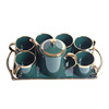 Coffee ceramics, flavored tea, cup, modern and minimalistic afternoon tea, tea set, European style, 6 pieces