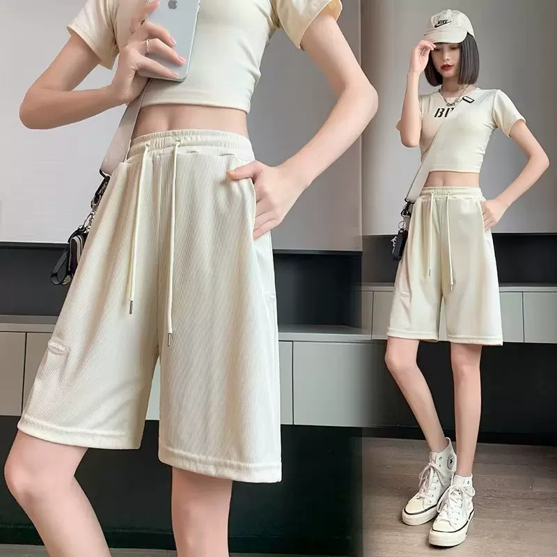 阔腿裤气质女百搭自然腰潮流简约新款时尚五分裤流行日系休闲裤
