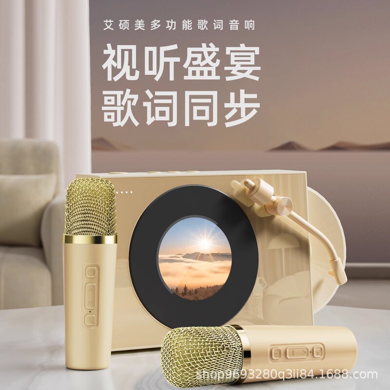 Suspended Lyrics Dynamic Background Retro Vinyl White Noise Atmosphere Bluetooth Audio Lyrics Display Birthday Gift