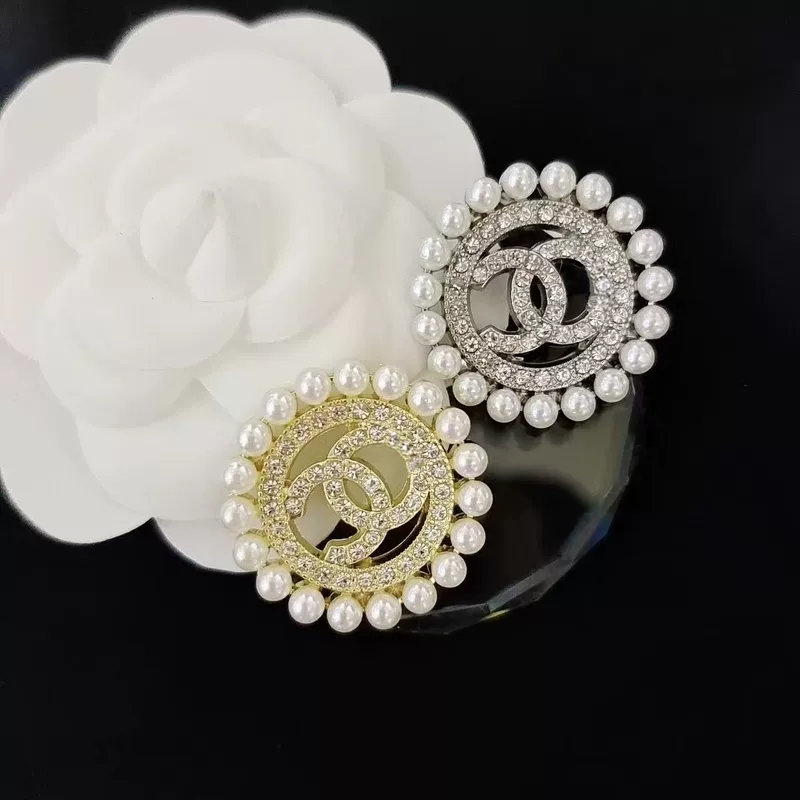 Маленькая брошь с буквами, булавка из жемчуга, стиль Chanel