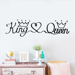 跨境英文PVC皇冠愛心牆貼畫客廳臥室兒童房裝飾可移除貼畫 458