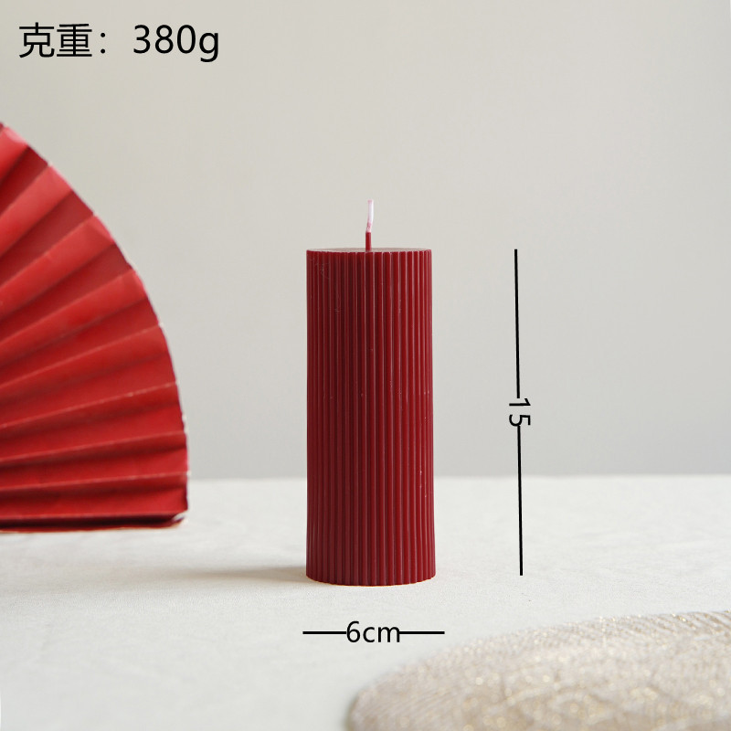 Vela aromática de cera de soja retro francesa color borgoña, vela romántica para bodas, decoración para el hogar, portavelas, venta al por mayor por pieza